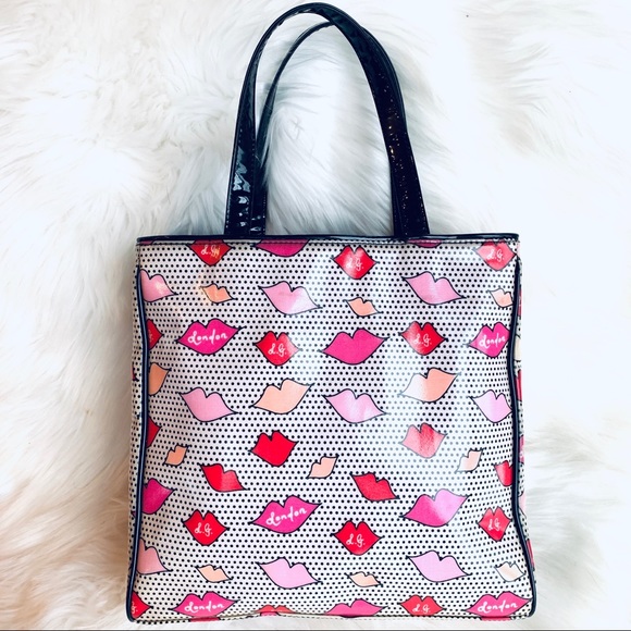 Lulu Guinness Handbags - LuLu Guinness Handbag Tote Purse Lips Kiss Love